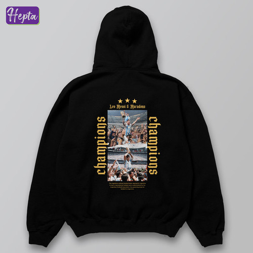 هودی مشکی طرح مسی و مارادونا