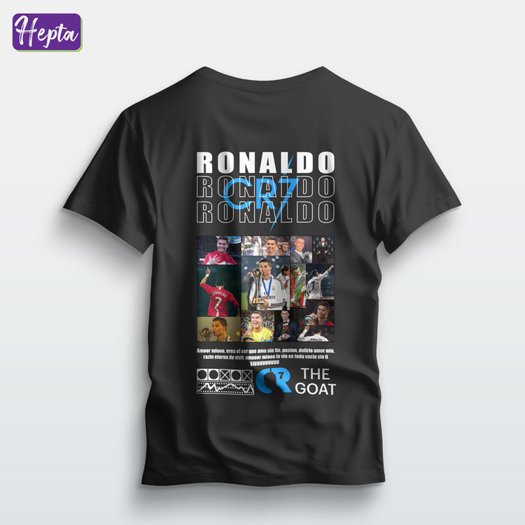 تیشرت طرح کولاژ رونالدو مشکی