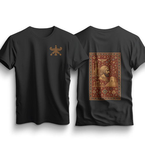 تیشرت مشکی هخامنشی