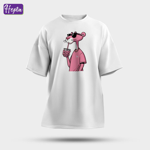 تیشرت سفید پلنگ صورتی